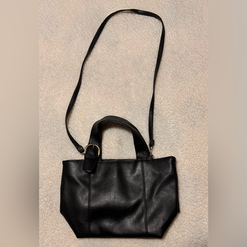 Jackson faux black leather Vintage 90’s convertible crossbody hand bag purse